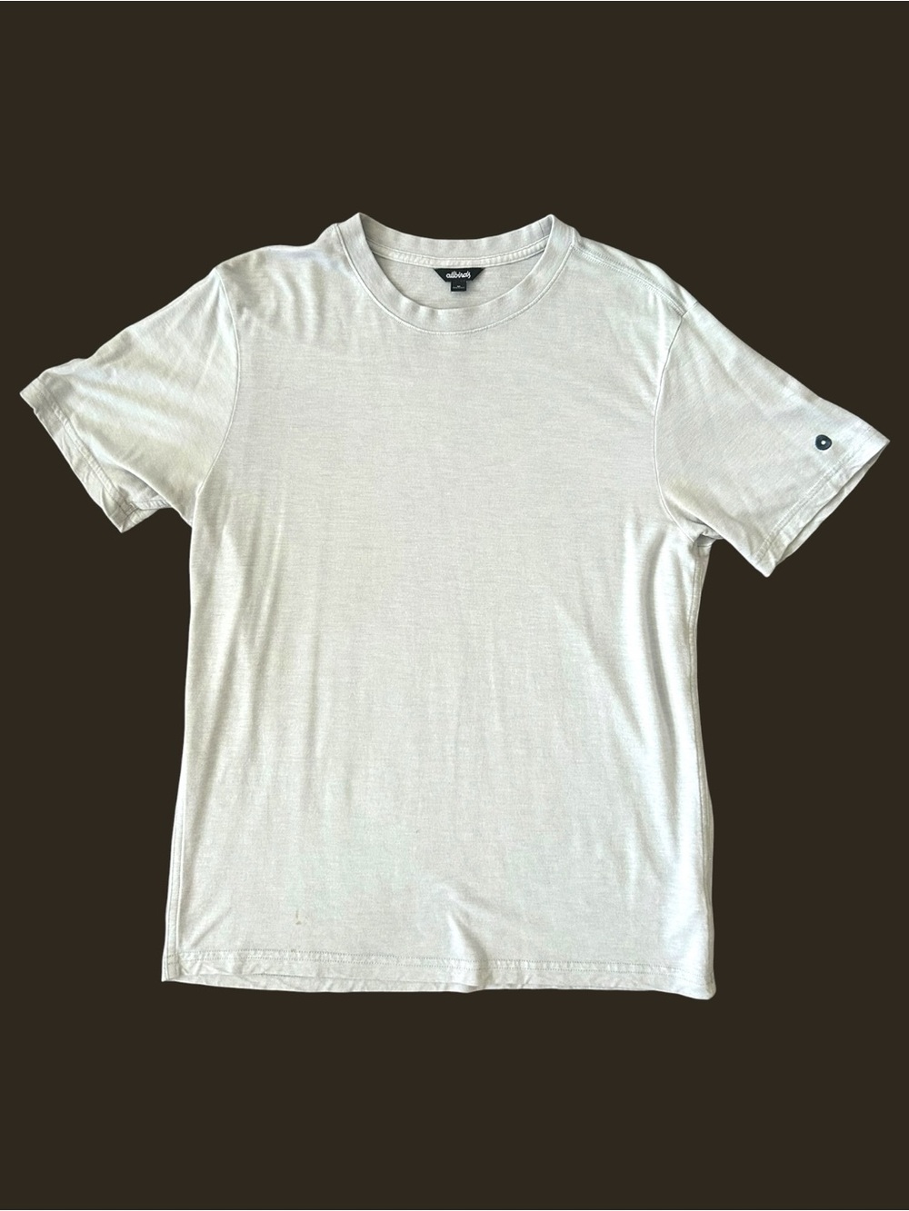 Allbirds Men’s Medium Off-White Blue Crew Neck Short Sleeve T-Shirt RARE